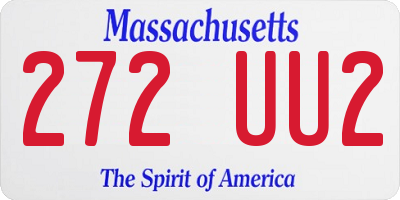 MA license plate 272UU2