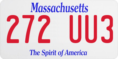MA license plate 272UU3