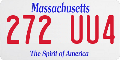 MA license plate 272UU4