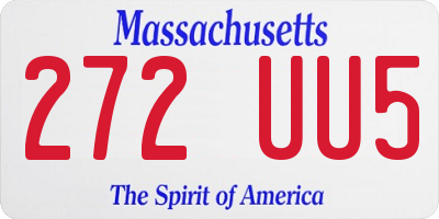 MA license plate 272UU5