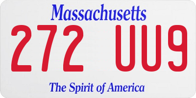 MA license plate 272UU9