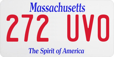 MA license plate 272UV0