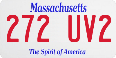 MA license plate 272UV2