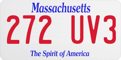 MA license plate 272UV3