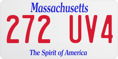 MA license plate 272UV4