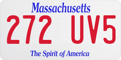 MA license plate 272UV5