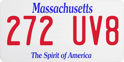 MA license plate 272UV8