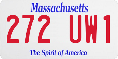 MA license plate 272UW1
