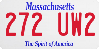 MA license plate 272UW2
