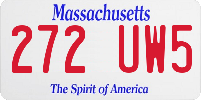 MA license plate 272UW5