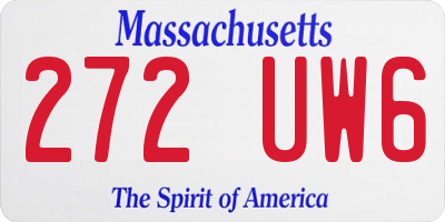 MA license plate 272UW6