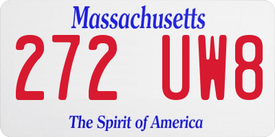 MA license plate 272UW8