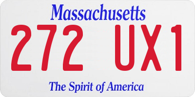 MA license plate 272UX1