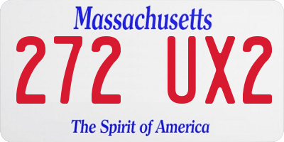 MA license plate 272UX2