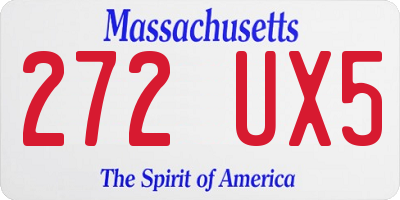 MA license plate 272UX5