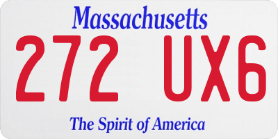 MA license plate 272UX6