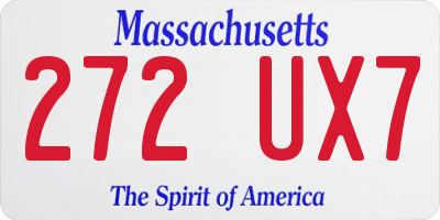 MA license plate 272UX7