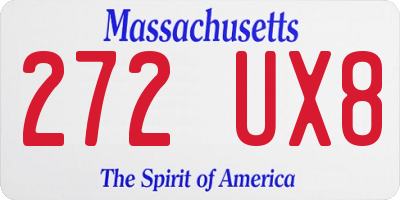 MA license plate 272UX8