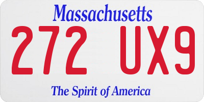 MA license plate 272UX9