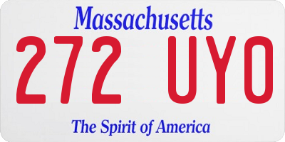 MA license plate 272UY0