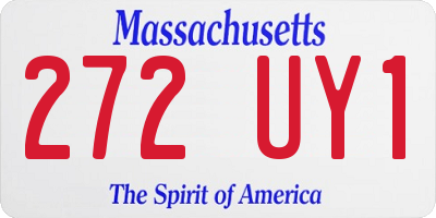 MA license plate 272UY1