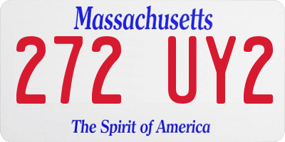 MA license plate 272UY2