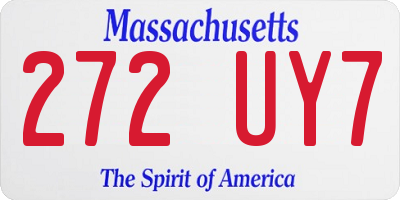 MA license plate 272UY7