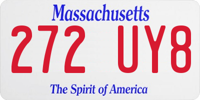 MA license plate 272UY8