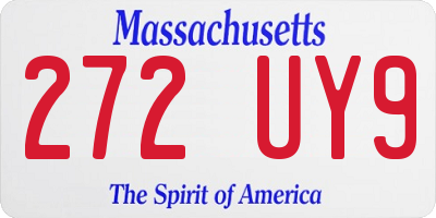 MA license plate 272UY9