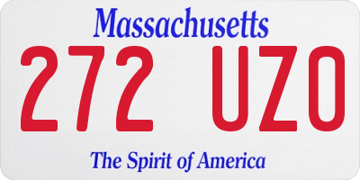 MA license plate 272UZ0