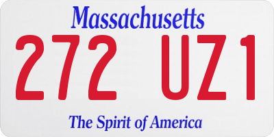 MA license plate 272UZ1