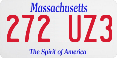 MA license plate 272UZ3