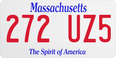 MA license plate 272UZ5