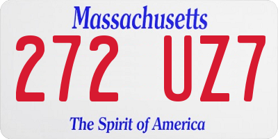 MA license plate 272UZ7
