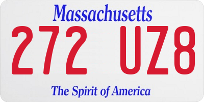 MA license plate 272UZ8