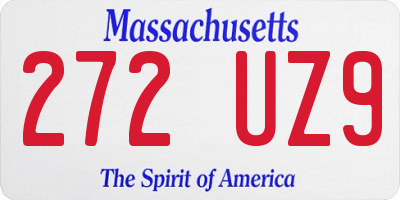 MA license plate 272UZ9