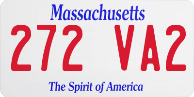 MA license plate 272VA2