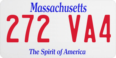 MA license plate 272VA4