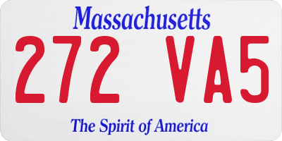 MA license plate 272VA5