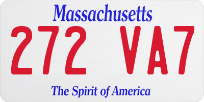 MA license plate 272VA7