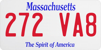 MA license plate 272VA8