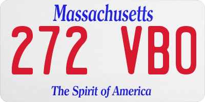MA license plate 272VB0