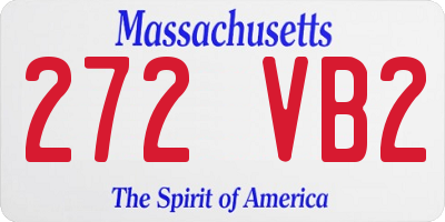 MA license plate 272VB2