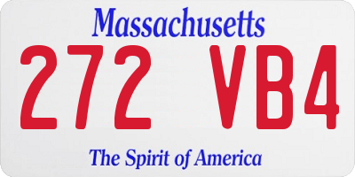 MA license plate 272VB4