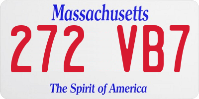 MA license plate 272VB7