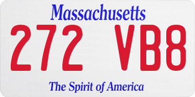 MA license plate 272VB8