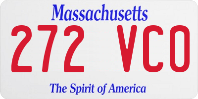 MA license plate 272VC0