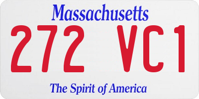 MA license plate 272VC1