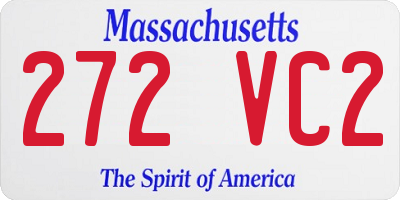 MA license plate 272VC2