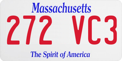 MA license plate 272VC3